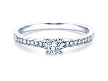 Anillo de compromiso Modern Pavé en platino 950/- con diamantes 0,20ct G/SI