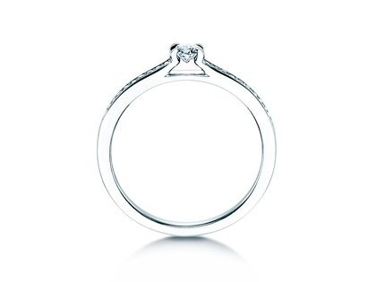 Anillo de compromiso Modern Pavé en 14K oro blanco con diamantes 0,20ct G/SI