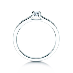 Anillo de compromiso Modern Pavé en 14K oro blanco con diamantes 0,20ct G/SI