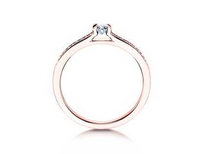 Anillo de compromiso Modern Pavé en 18K oro rosa con diamantes 0,20ct G/SI
