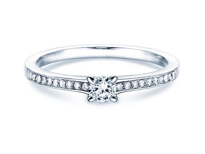 Anillo de compromiso Modern Pavé en platino 950/- con diamantes 0,25ct G/SI