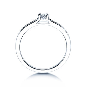 Anillo de compromiso Modern Pavé en platino 950/- con diamantes 0,25ct G/SI