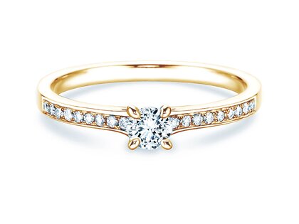 Anillo de compromiso Modern Pavé en 14K oro amarillo con diamantes 0,30ct G/SI