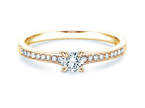 Anillo de compromiso Modern Pavé en 14K oro amarillo con diamantes 0,30ct G/SI