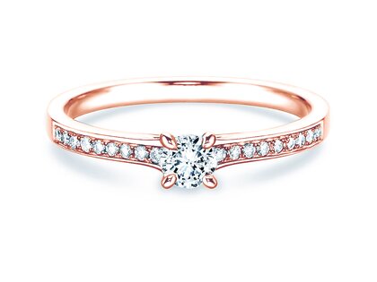 Anillo de compromiso Modern Pavé en 14K oro rosa con diamantes 0,35ct G/SI