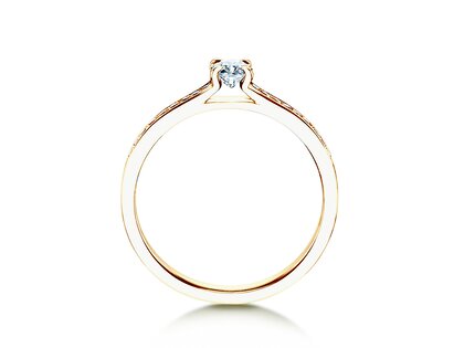 Anillo de compromiso Modern Pavé en 14K oro amarillo con diamantes 0,30ct G/SI