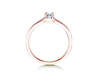 Anillo de compromiso Modern Pavé en 14K oro rosa con diamantes 0,35ct G/SI