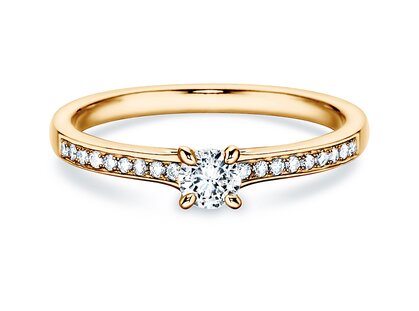 Anillo de compromiso Modern Pavé en oro amarillo