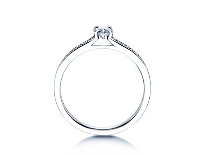 Anillo de compromiso Modern Pavé en 18K oro blanco con diamantes 0,30ct G/SI