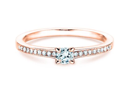 Anillo de compromiso Modern Pavé en oro rosa