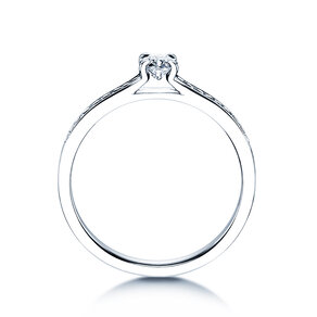 Anillo de compromiso Modern Pavé en 14K oro blanco con diamantes 0,35ct G/SI
