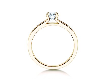 Anillo de compromiso Modern Pavé en oro amarillo
