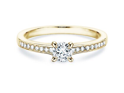 Anillo de compromiso Modern Pavé en oro amarillo
