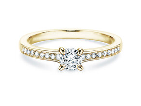Anillo de compromiso Modern Pavé en oro amarillo