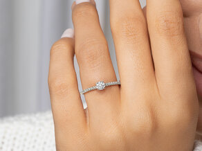 Anillo de compromiso Pure Diamond en 9K oro rosa con diamantes 0,49ct G/SI