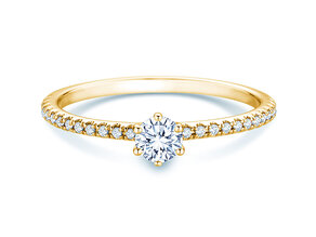 Anillo de compromiso Royal Pavé en 18K oro amarillo con diamantes naturales 0,40ct G/SI