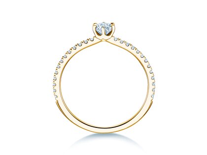 Anillo de compromiso Royal Pavé en 18K oro amarillo con diamantes naturales 0,40ct G/SI