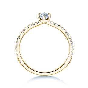 Anillo de compromiso Royal Pavé en 18K oro amarillo con diamantes naturales 0,40ct G/SI