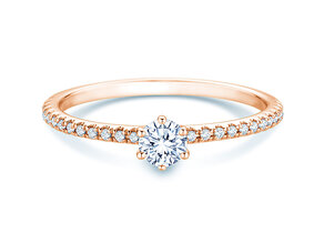 Anillo de compromiso Royal Pavé en 18K oro rosa con diamantes naturales 0,40ct G/SI