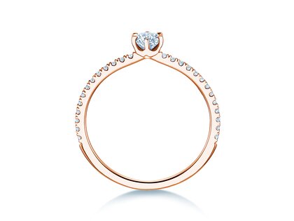 Anillo de compromiso Royal Pavé en 18K oro rosa con diamantes naturales 0,40ct G/SI