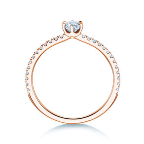 Anillo de compromiso Royal Pavé en 18K oro rosa con diamantes naturales 0,40ct G/SI