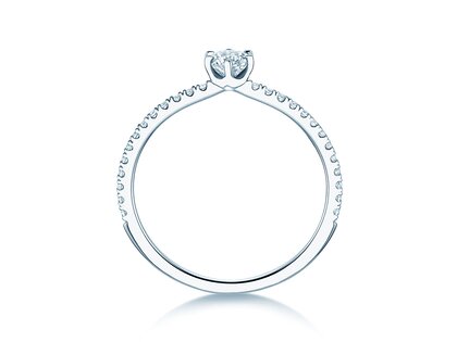 Anillo de compromiso Royal Pavé en 9K oro blanco con diamantes naturales 0,35ct G/SI