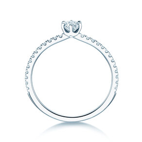 Anillo de compromiso Royal Pavé en 9K oro blanco con diamantes naturales 0,35ct G/SI