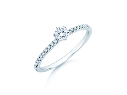 Anillo de compromiso Royal Pavé en 9K oro blanco con diamantes naturales 0,35ct G/SI