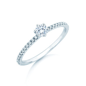 Anillo de compromiso Royal Pavé en 9K oro blanco con diamantes naturales 0,35ct G/SI