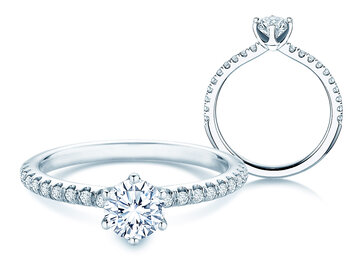 Anillo de compromiso Royal Pavé en platino