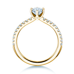 Anillo de compromiso Royal Pavé en 9K oro amarillo con diamantes naturales 0,65ct G/SI