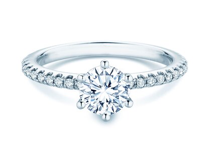 Anillo de compromiso Royal Pavé en 9K oro blanco con diamantes naturales 1,22ct G/SI