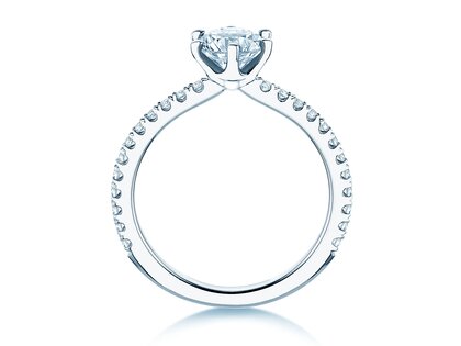Anillo de compromiso Royal Pavé en 9K oro blanco con diamantes naturales 1,22ct G/SI