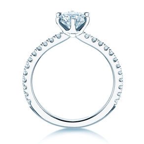 Anillo de compromiso Royal Pavé en 9K oro blanco con diamantes naturales 1,22ct G/SI