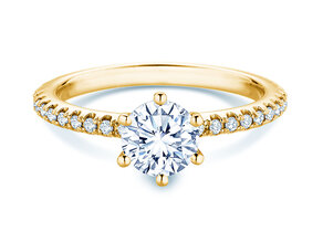 Anillo de compromiso Royal Pavé en 9K oro amarillo con diamantes naturales 1,22ct G/SI