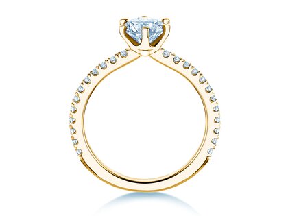 Anillo de compromiso Royal Pavé en 9K oro amarillo con diamantes naturales 1,22ct G/SI