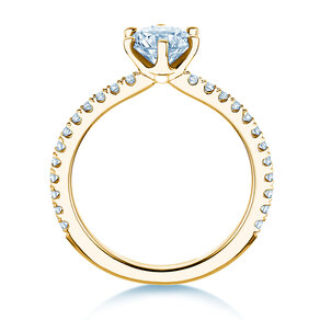 Anillo de compromiso Royal Pavé en 9K oro amarillo con diamantes naturales 1,22ct G/SI