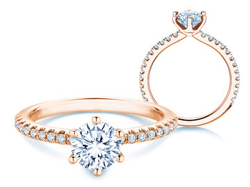 Anillo de compromiso Royal Pavé en 9K oro blanco con diamantes naturales 1,22ct G/SI