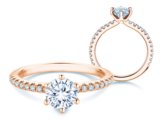 Anillo de compromiso Royal Pavé en 9K oro blanco con diamantes naturales 1,22ct G/SI