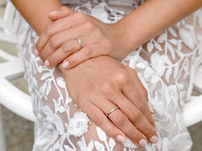 Anillo de compromiso Classic 4 en 14K oro blanco con diamante 0,05ct H/SI