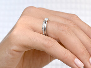 Anillo de compromiso Classic 4 en 9K oro blanco con diamante 0,30ct H/SI