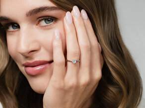 Anillo de compromiso Classic 4 en 14K oro blanco con diamante 0,40ct H/SI