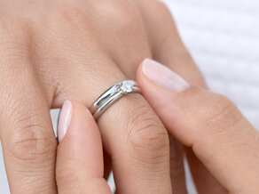 Anillo de compromiso Classic 4 en 14K oro blanco con diamante 0,40ct H/SI