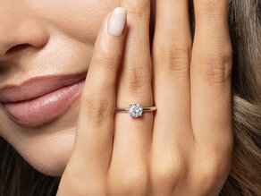 Anillo de compromiso Classic 4 en 14K oro amarillo con diamante 0,50ct G/VS