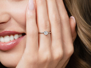 Anillo de compromiso Classic 4 en 14K oro amarillo con diamante 0,50ct G/VS