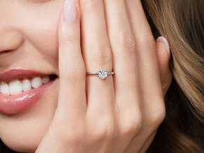 Anillo de compromiso Classic 4 en 14K oro blanco con diamante 0,50ct H/SI