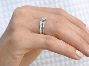 Anillo de compromiso Classic 4 en 9K oro blanco con diamante 0,60ct H/SI