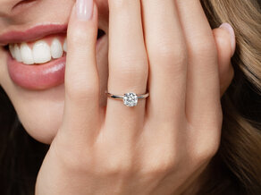 Anillo de compromiso Classic 4 en 14K oro amarillo con diamante 1,00ct G/SI