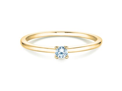 Anillo de compromiso Classic 4 en 14K oro amarillo con diamante 0,10ct H/SI