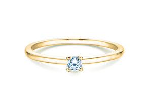 Anillo de compromiso Classic 4 en 14K oro amarillo con diamante 0,10ct H/SI